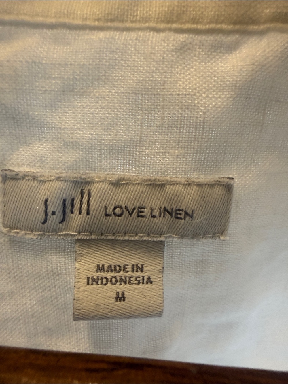 J. Jill White Love Linen Button-Up Long Sleeve Shirt | Size M - Picture 2 of 9